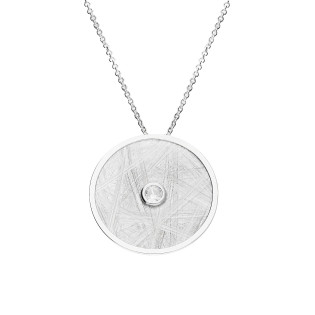 Naszyjnik srebrny szczotkowane koło z cyrkonią/rolo M3-018-1 ROD próba 925