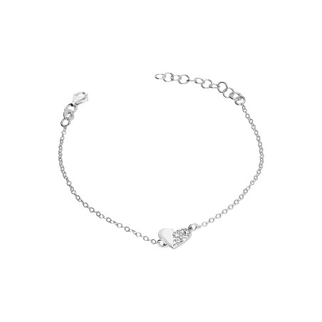 Bransoleta srebrna ażurowe serce na łańcuszku rolo