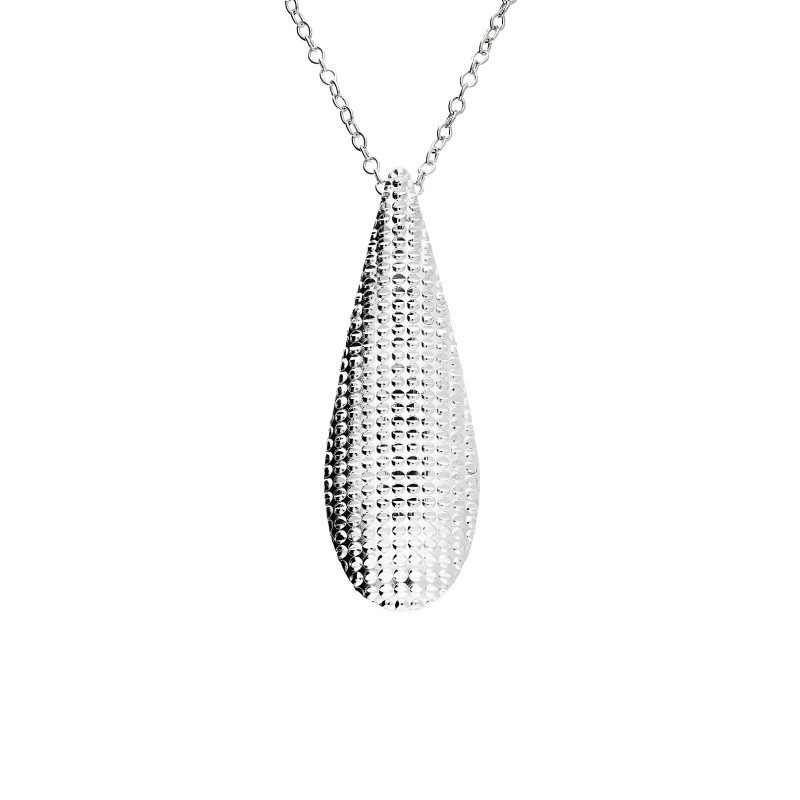 Naszyjnik srebrny tłoczona kropla z kulkami bead/rolo M3-091 ROD próba 925