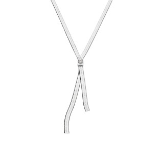 Naszyjnik srebrny z białą cyrkonią/taśma  M3-125 ROD próba 925