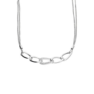 Naszyjnik srebrny łańcuch gładki i z cyrkoniami/rolo M3-140 ROD próba 925