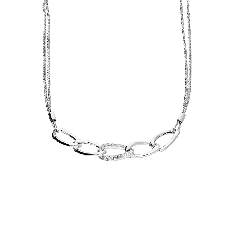 Naszyjnik srebrny łańcuch gładki i z cyrkoniami/rolo M3-140 ROD próba 925
