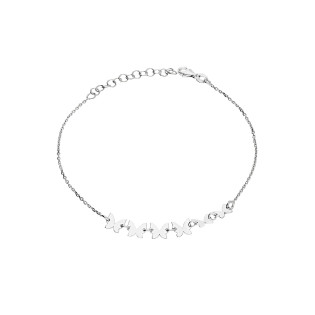 Bransoleta srebrna gładkie motylki x5/anker M3-162 ROD próba 925