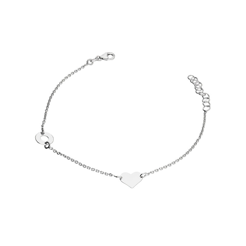 Bransoleta srerbna serce i koło ramka/anker M3-167 ROD próba 925