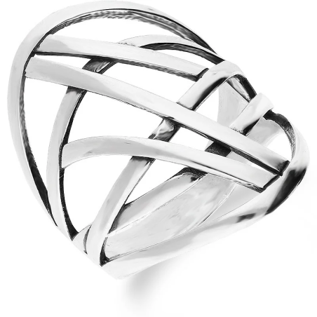 Pierścionek srebrny szeroki ażurowy owal SZ SG-005-P-S próba 925