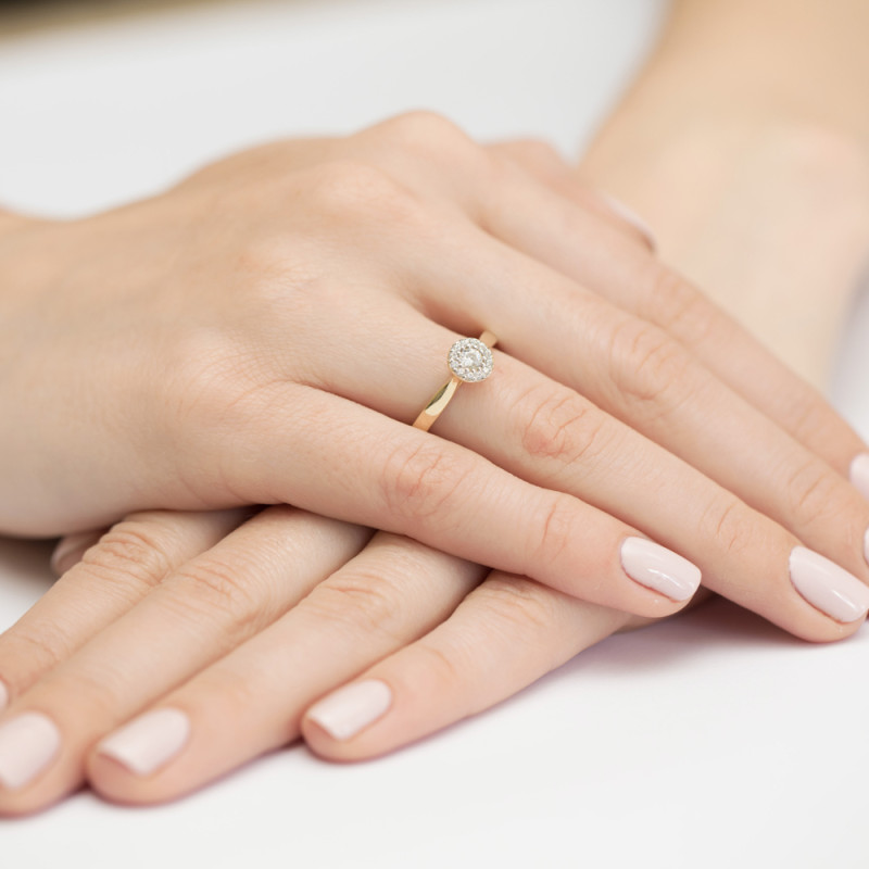 Pierścionek zaręczynowy z diamentami METROPOLIS BE W-362 próba 585