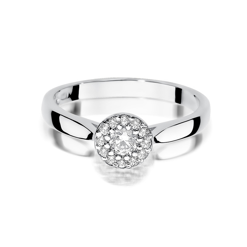 Pierścionek zaręczynowy z diamentami METROPOLIS BE W-362 białe złoto próba 585