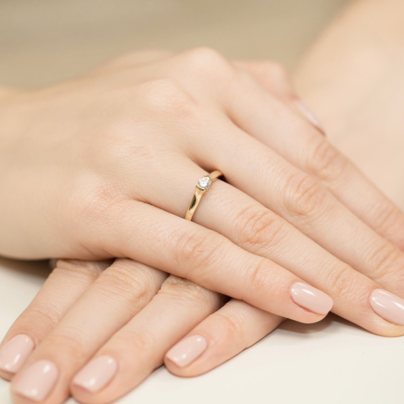 Pierścionek zaręczynowy z diamentem ETERNO BE W-369 próba 585