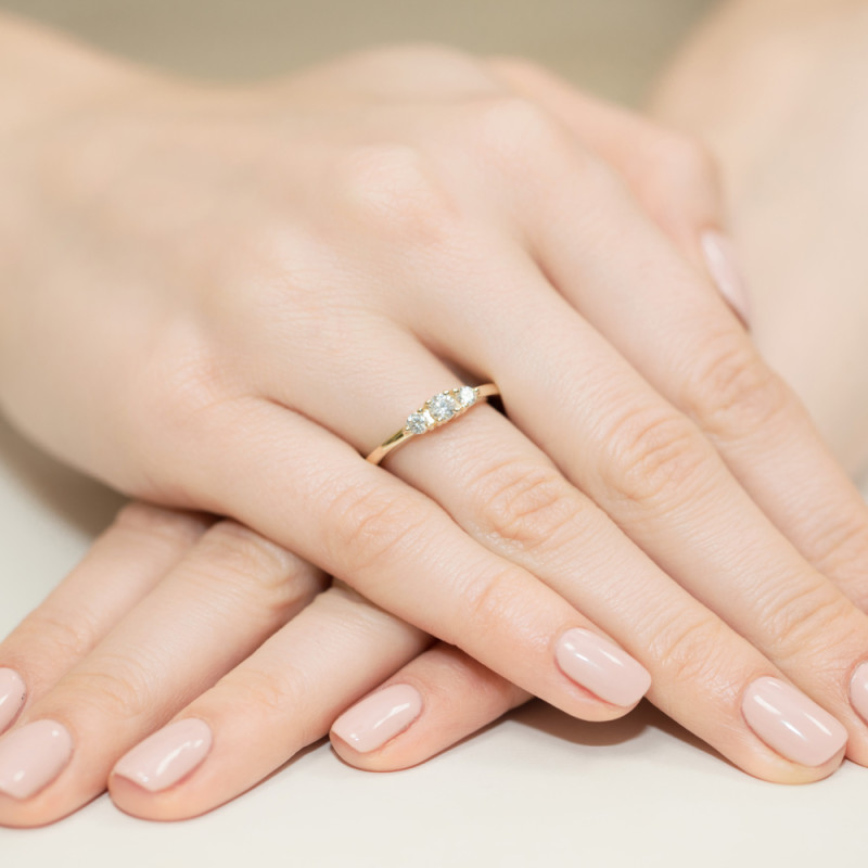 Pierścionek zaręczynowy z diamentami NOBLE BE W-377 próba 585