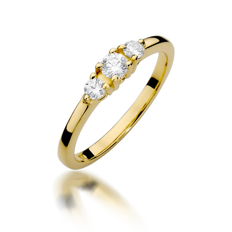 Pierścionek zaręczynowy z diamentami NOBLE BE W-377 próba 585