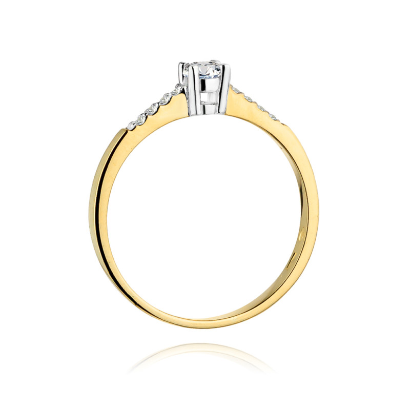 Pierścionek zaręczynowy z diamentami SOLITER BE W-382 próba 585