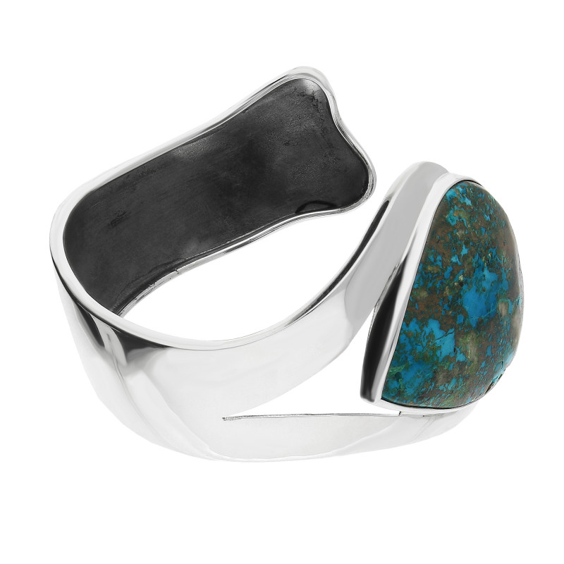 Bransoleta srebrna chryzokola Afryka GX MINERALS GX-chryz-13 bangle próba 925