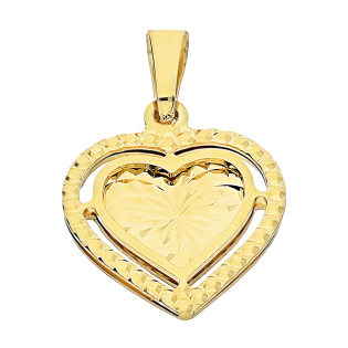 Serduszko złote do zawieszenia z wyciętym sercem AR VX3DCLKP2280 próba 585