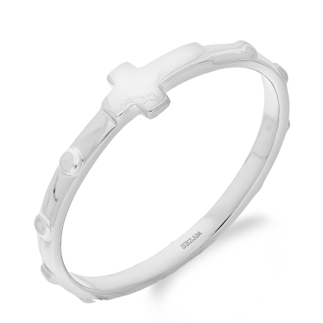 Pierścionek srebrny różaniec HS1689 próba 925