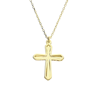Naszyjnik złoty z grawerowanym krzyżykiem/anker LP 14U30-BEM681 próba 375