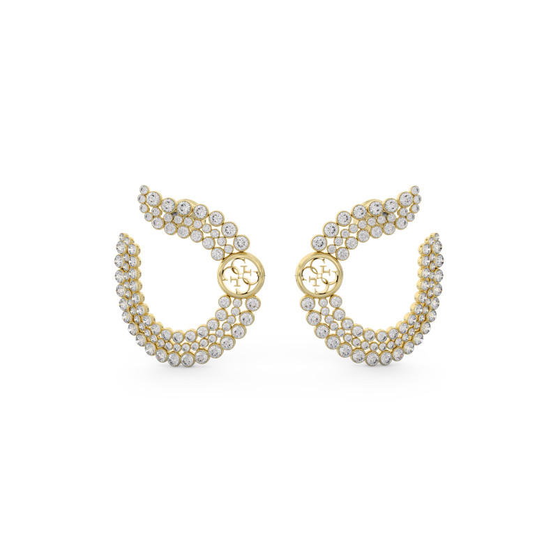 Kolczyki Guess złote z cyrkoniami JUBE03368JWYG - JubilerSezam.pl