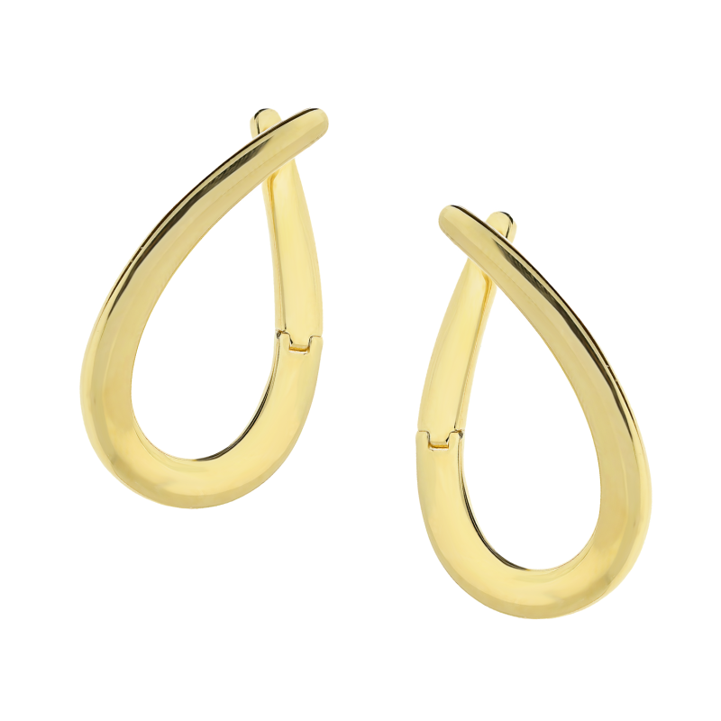 Złote kolczyki owalne ramki pr. 585 - JubilerSezam.pl