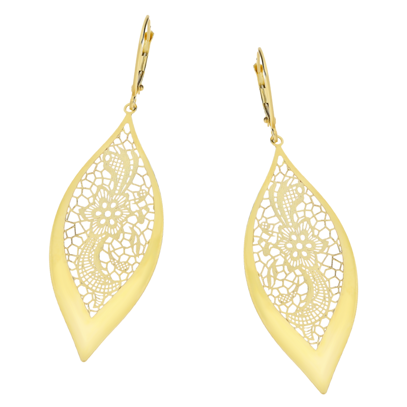 Kolczyki złote ażurowa łezka/big.zam M3-252 próba 585