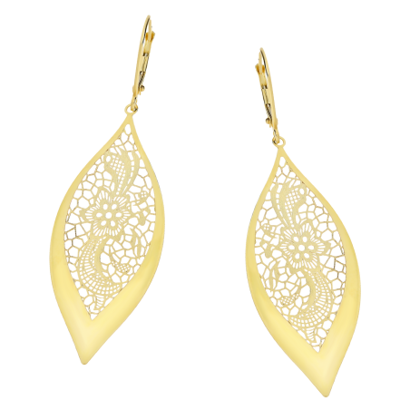 Kolczyki złote ażurowa łezka/big.zam M3-252 próba 585