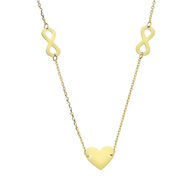 Naszyjnik złoty infinity i serce/rolo MZ T23-B-24-LZ-(8mm*6mm) próba 585