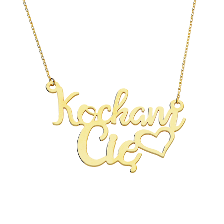 Naszyjnik złoty napis Kocham Cię/anker MZ T23-N-LN-607 próba 375