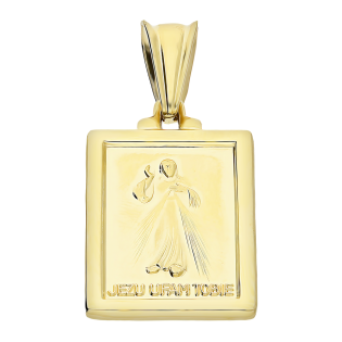 Medalik złoty prostokątna blaszka Jezu Ufam Tobie SF OP66D próba 585
