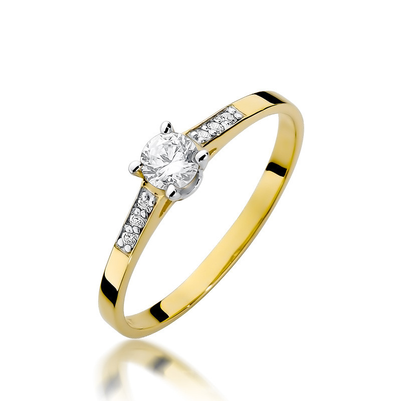 Pierścionek zaręczynowy SOLITER z diamentami BE W-399 próba 585