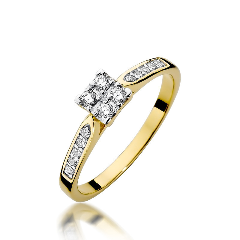 Pierścionek zaręczynowy SWEET z diamentami BE W-402 SQ próba 585