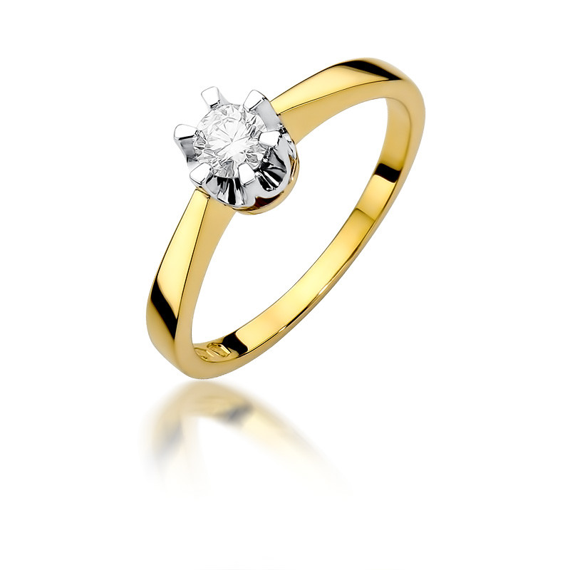 Pierścionek zaręczynowy ROYAL z diamentem BE W-408 próba 585