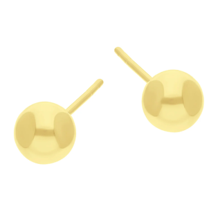 Kolczyki kulki 6mm gładkie zapinane na sztyft AR BSC4-BE0006MM-V próba 375