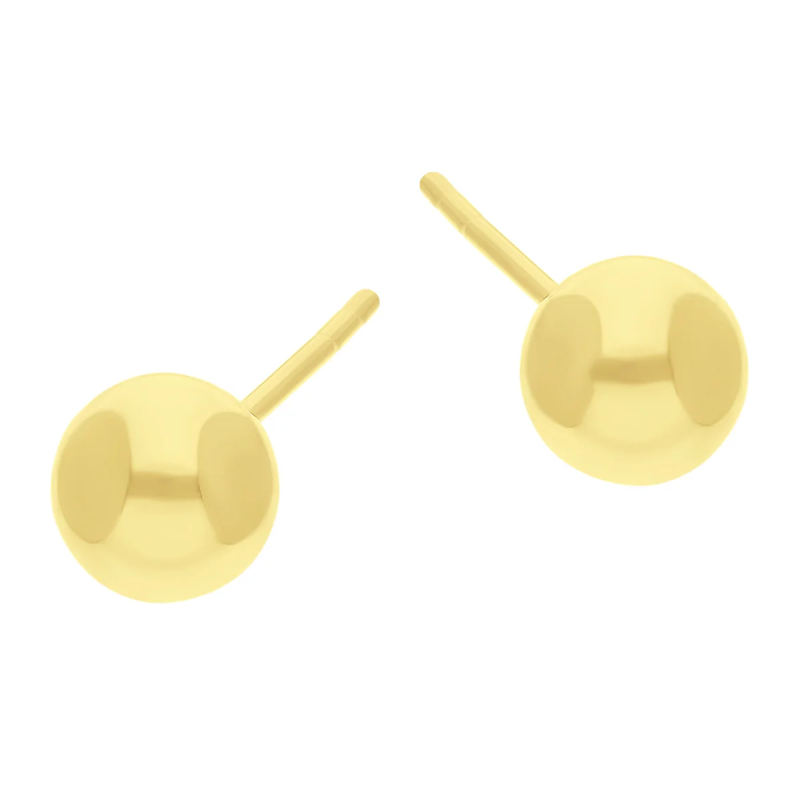 Kolczyki kulki 6mm gładkie zapinane na sztyft AR BSC4-BE0006MM-V próba 375