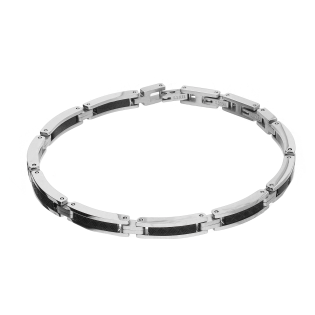 Bransoleta męska płotek z czarnym bieżnikiem EX BRX399