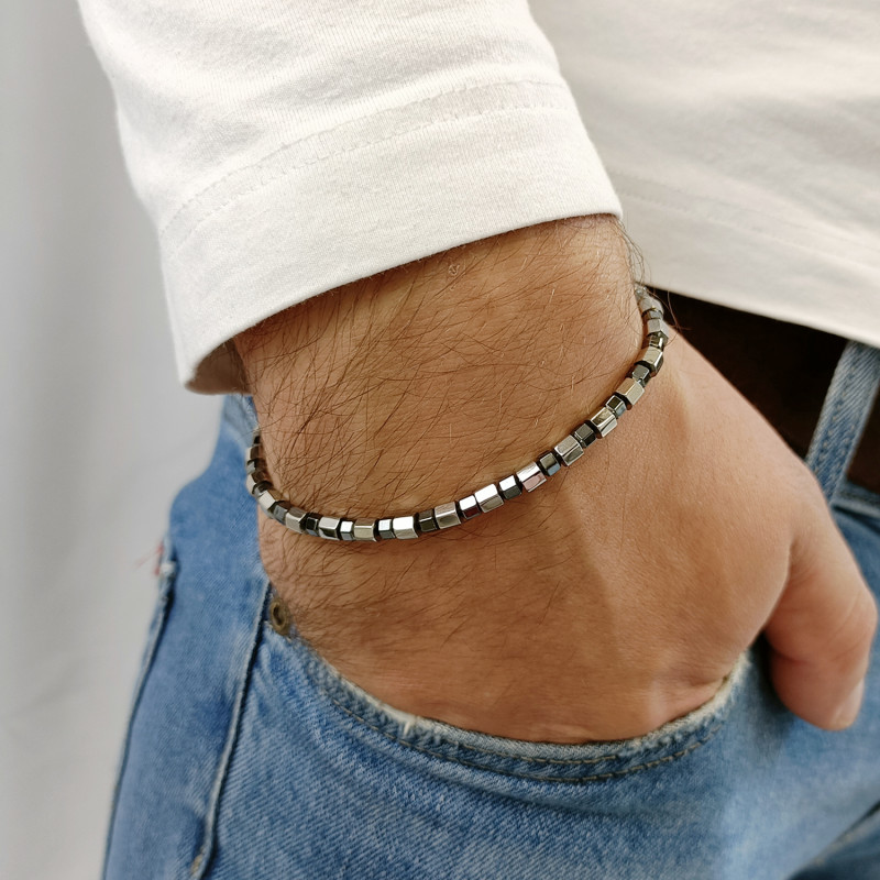 Bransoleta męska STEELMAN z sześcianami EX BRX1321