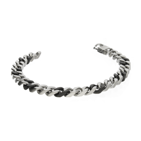 Bransoleta męska pancer z czarnymi ogniwami EX BRX1902AN