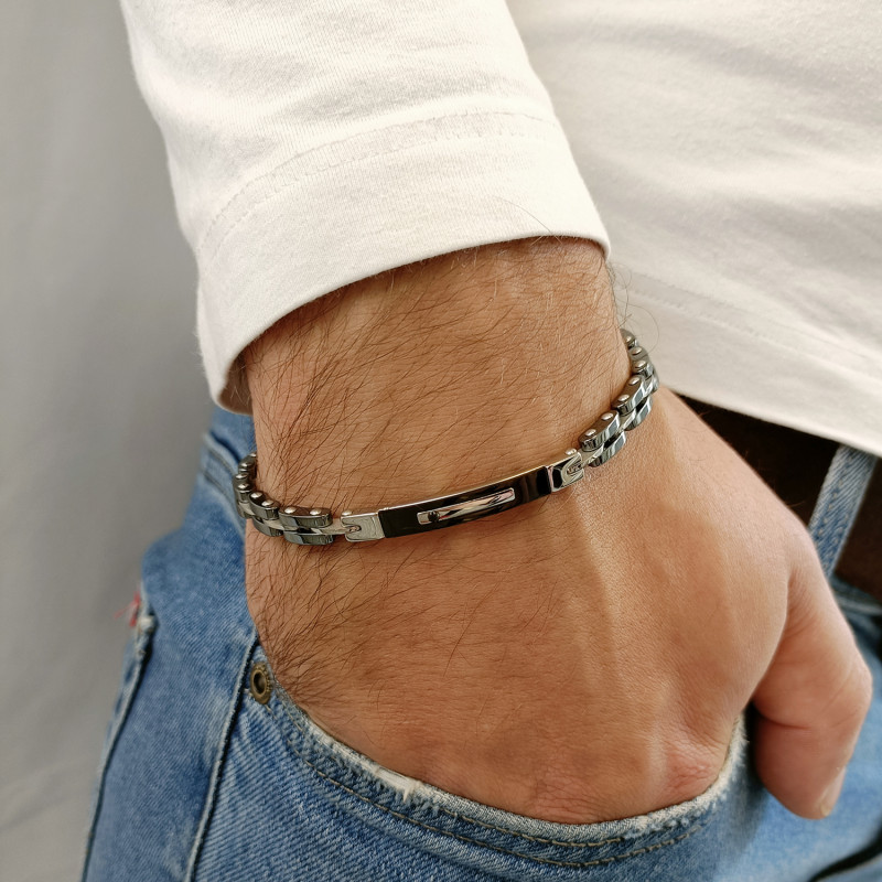 Bransoleta męska blaszka z kropką EX BRX1784