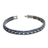 Bransoleta męska płotek z niebieską ceramiką EX BRX1875B