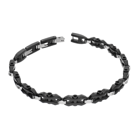 Bransoleta męska stalowa czarny płotek - JubilerSezam.pl