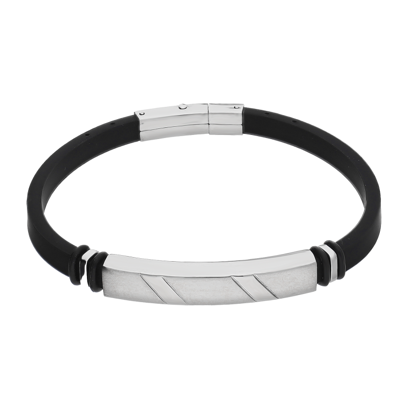 Bransoleta męska stalowa blaszka z nacięciami - JubilerSezam.pl