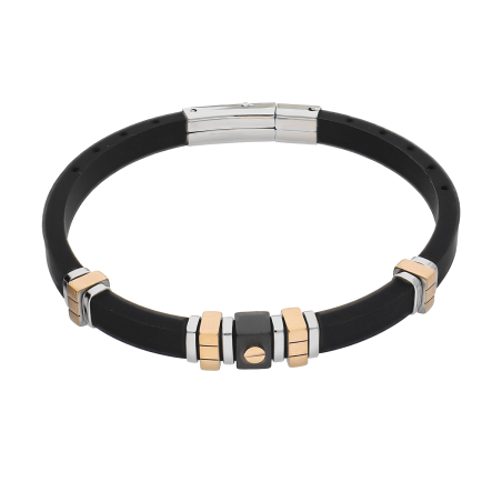 Bransoleta męska kostki w trzech kolorach na kauczuku EX BRX1761R