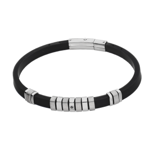 Bransoleta męska srebrne blaszki i cyrkonia EX BRX1867A