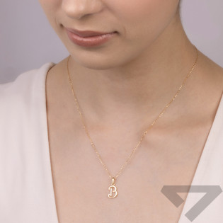 Literka złota B z cyrkoniami nr ZQ ZQB cyrkonie