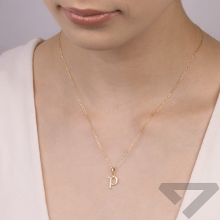 Literka złota P z cyrkoniami nr ZQ ZQP  cyrkonie próba 585