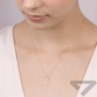 Literka złota G z cyrkoniami nr ZQ ZQG cyrkonie, próba 585