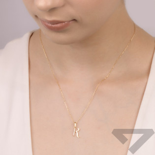 Literka złota K z cyrkoniami nr ZQ ZQK cyrkonie