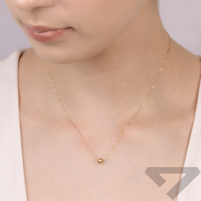 Naszyjnik złoty z gładką kulką 4mm/rolo AR XXCABLE14N-0972-II próba 375