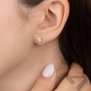 Kolczyki złote biała cyrkonia 3,5 mm próba 375