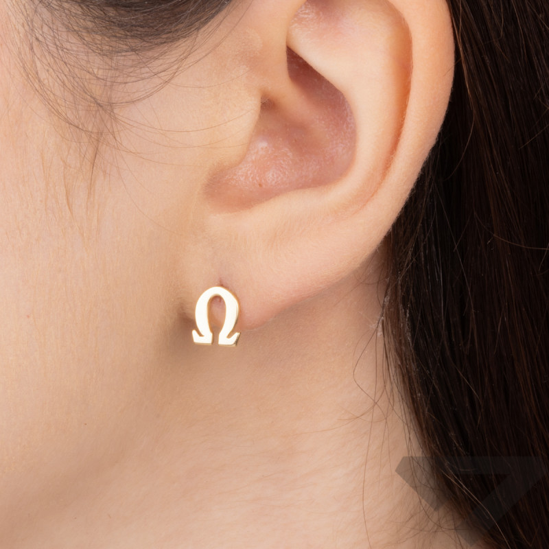 Kolczyki złote omega blask/sztyft DJ152 próba 585