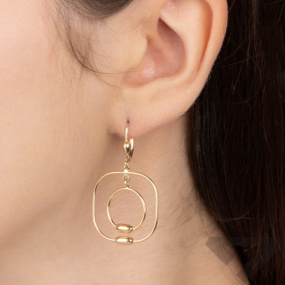 Kolczyki złote koło w kwadratowej ramce/big. zam. AR XXTE15246 próba 585