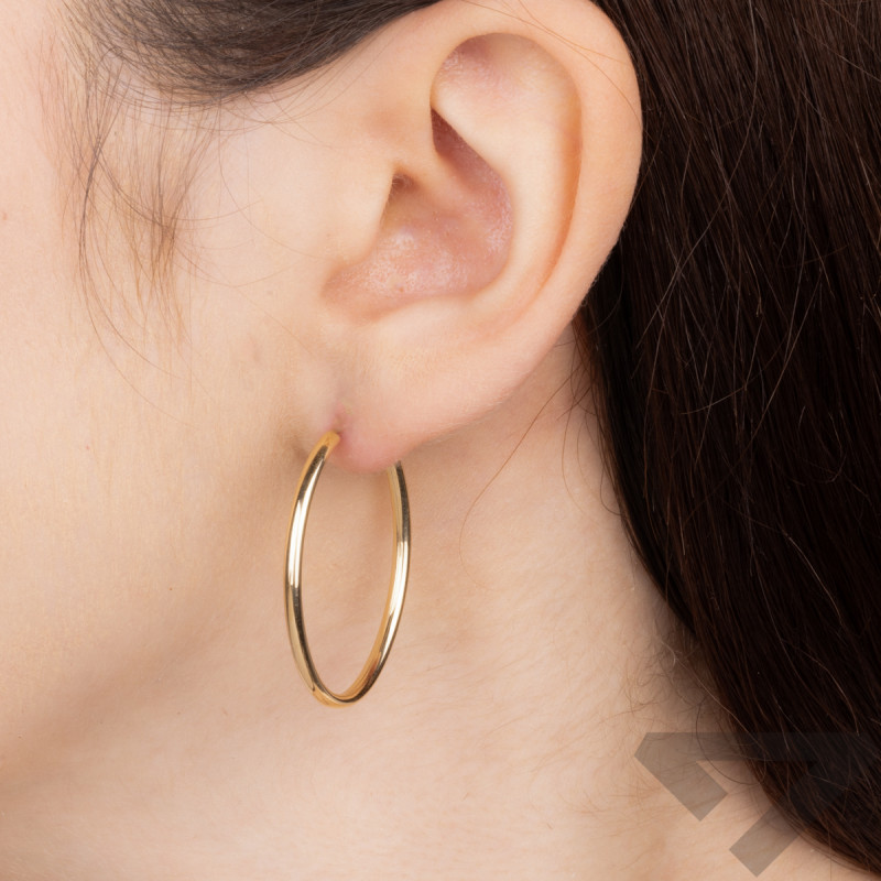 Kolczyki złote owalne kółka szarniry AR XLTE0244 próba 585