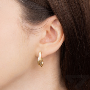 Kolczyki złote VENEZIA z diamentami/ang,zap. BE KO-005 próba 585